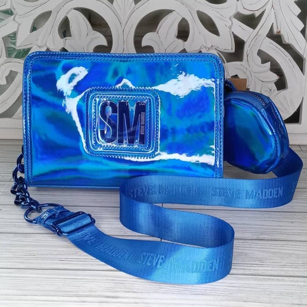 Steven Madden Blue Blima Crossbody Purse - New